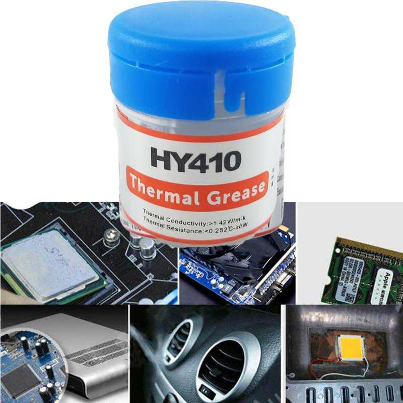 Halnziue Thermal Paste CPU Heatsink Silicone Compound Grease 10g - HY410, Transfer Panas Optimal - Hindari Overheating, Praktis untuk PC dan Laptop