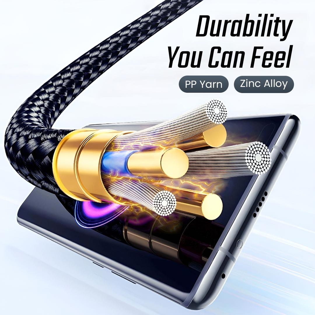 ESSAGER Kabel Data USB Type C Fast Charging LED Display - Pengisian Cepat 100W, Transfer Cepat 480 Mbps, Kompatibel dengan