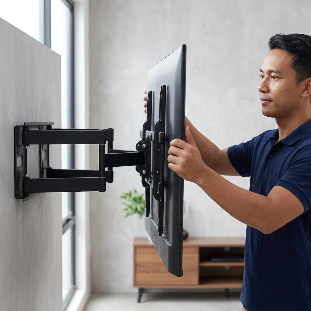 SH Bracket TV Dinding Telescopic VESA 600x800mm 55-120 Inch Fleksibel dan Kuat, Solusi Pemasangan TV Besar, Minimalis