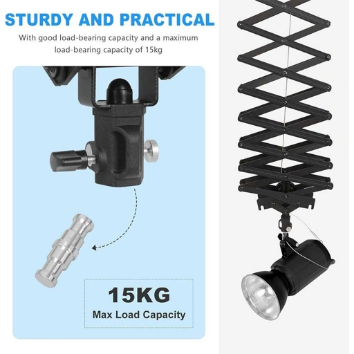 TaffSTUDIO Lampu Gantung Studio Skytrack 4 Rel 4 Pantograf 3M Pencahayaan Profesional, Efisien, dan Aman, Desain Studio