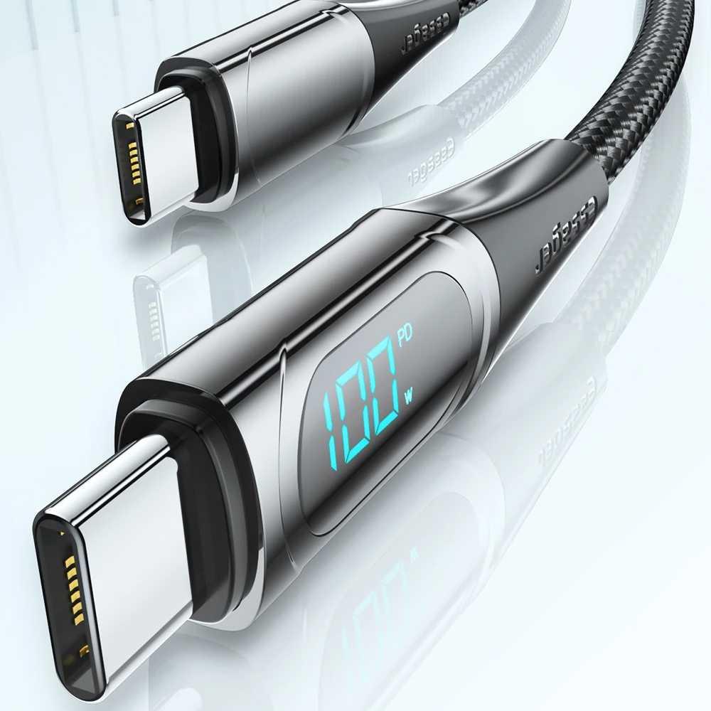 ESSAGER Kabel Data Type C to Type C Fast Charging LED 5A 100W ES-X15, Kecepatan dan Keandalan Charging Premium