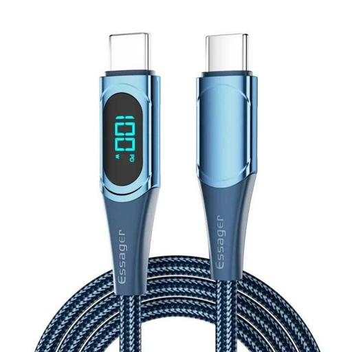 ESSAGER Kabel Data Type C to Type C Fast Charging LED 5A 100W ES-X15, Kecepatan dan Keandalan Charging Premium