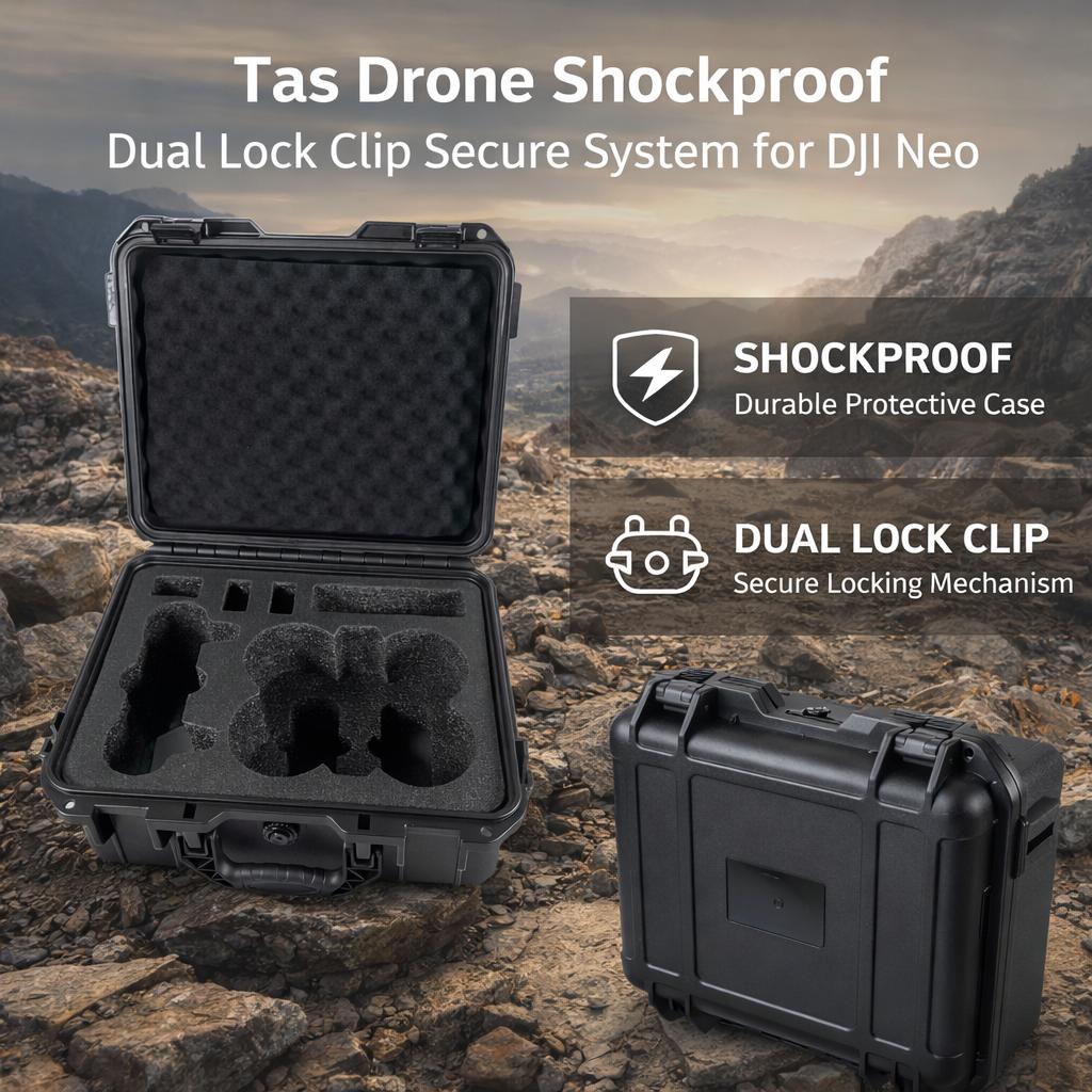 Zintech Tas Drone Hard Case Shockproof for DJI Neo Perlindungan Maksimal, Desain Kokoh