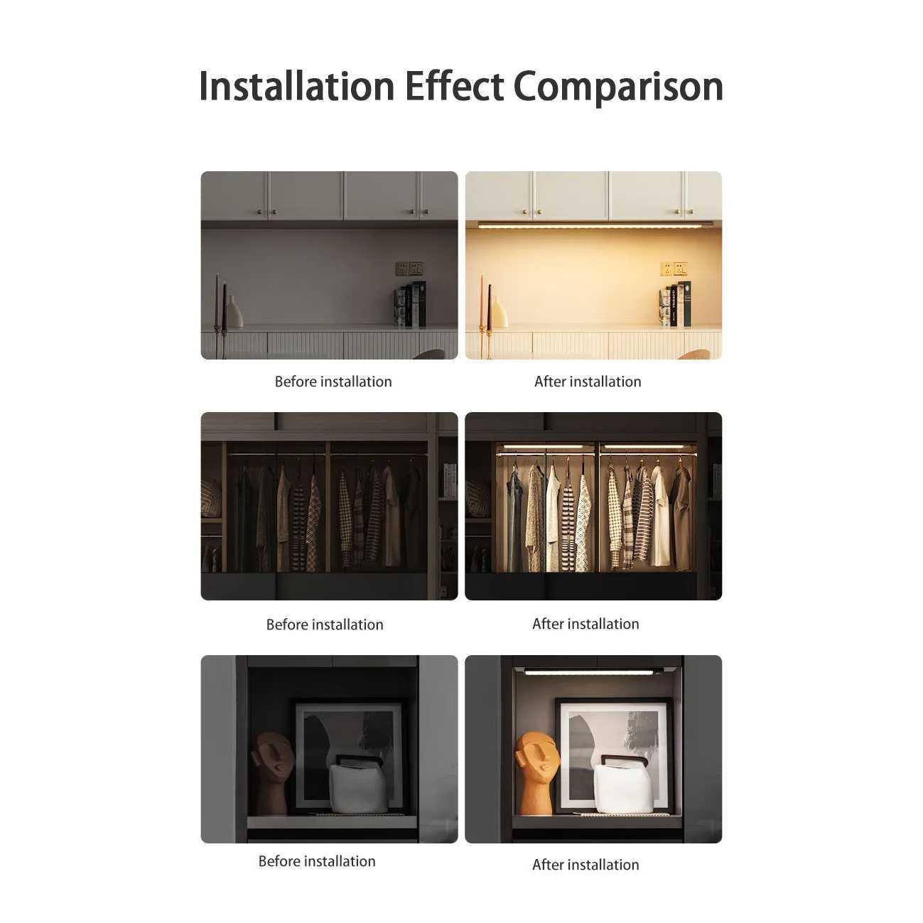 YIJUN Lampu LED Motion Sensor Cabinet Light Pencahayaan Cerdas, Hemat Energi, Modern
