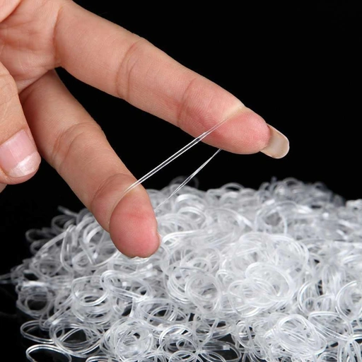SORRYNAM Karet Gelang Ikat Rambut Jepang TPU - Elastisitas Tinggi, Tahan Lama, Transparan