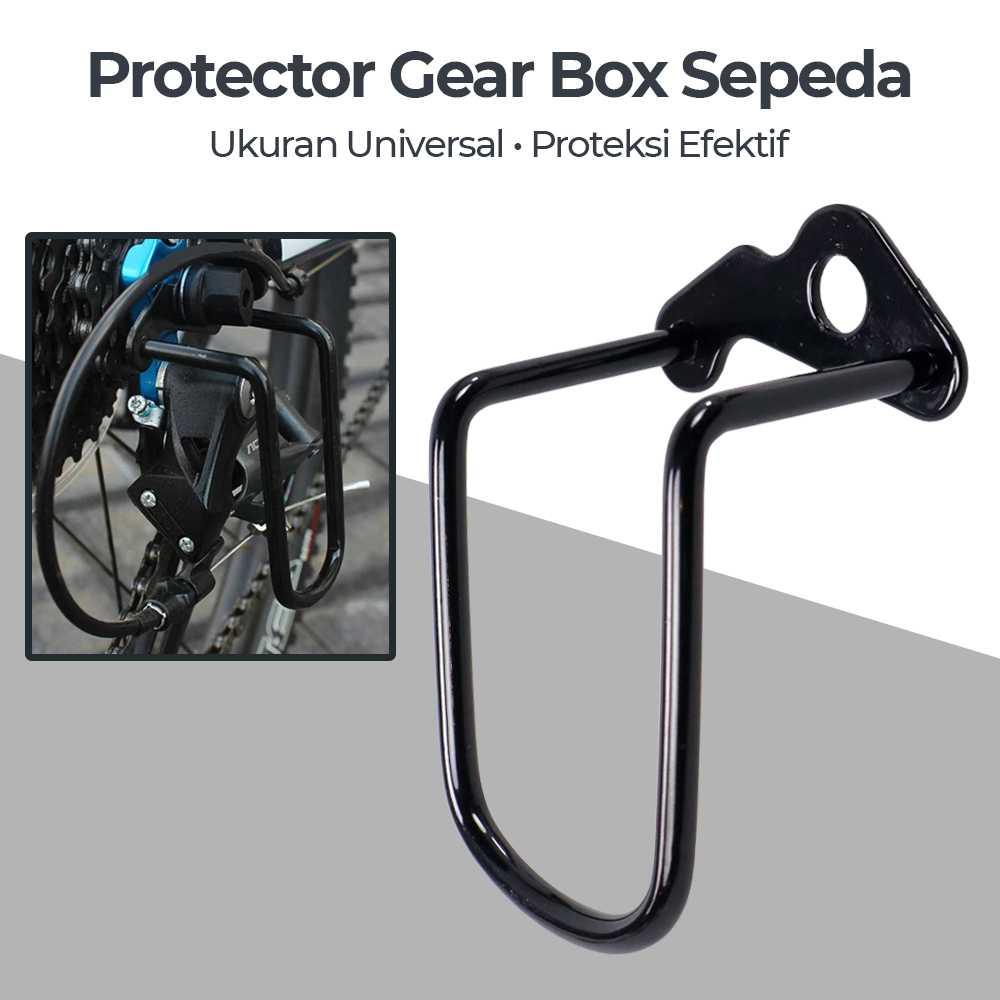 TaffSPORT Protector Gear Box Sepeda Melindungi Gear Box Belakang Anti Rusak, Universal, Bingkai Besi