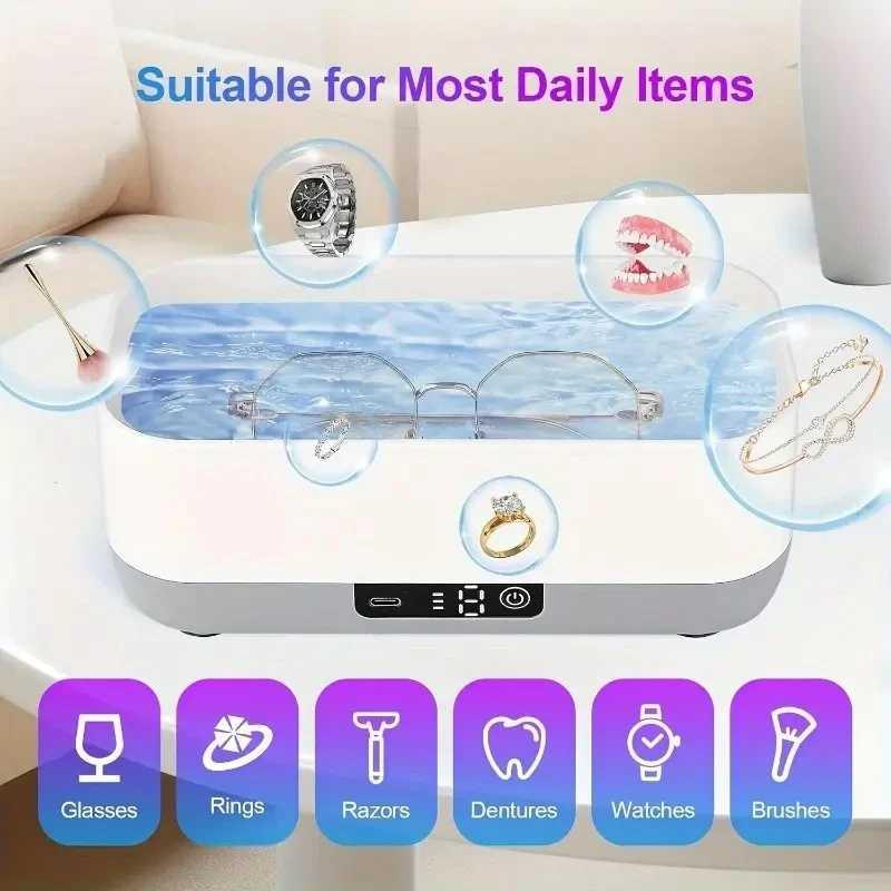 MOJOY Pembersih Kacamata Vibration Cleaner Membersihkan 360° dengan Getaran Tinggi