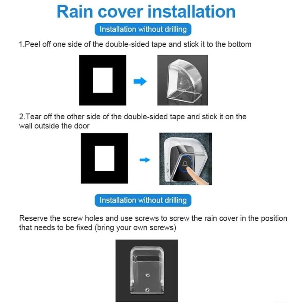TaffHOME Doorbell Rain Cover Pelindung Bel Pintu Perlindungan Waterproof, Desain Geser