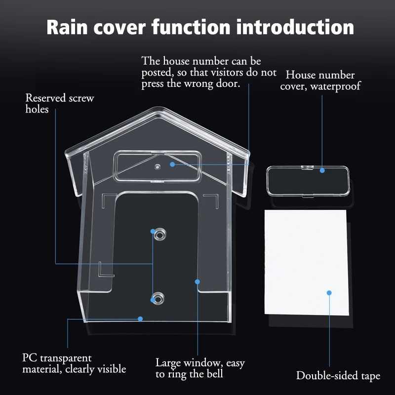 EMILEE Doorbell Rain Cover Pelindung Bel Pintu Perlindungan Terhadap Hujan dan Debu, Desain Unik