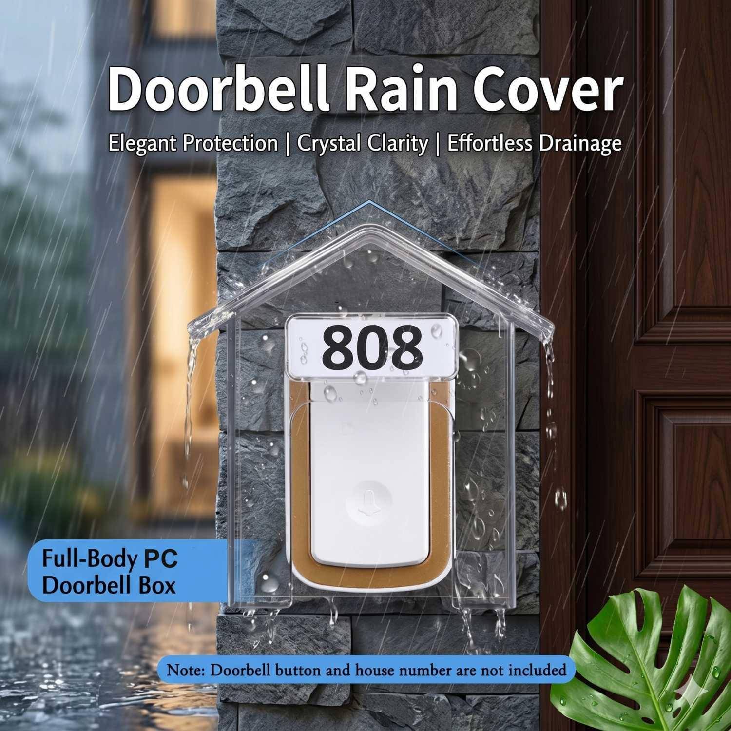 EMILEE Doorbell Rain Cover Pelindung Bel Pintu Perlindungan Terhadap Hujan dan Debu, Desain Unik