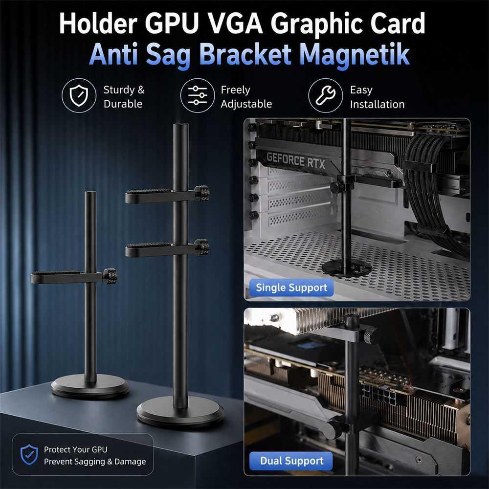 Coolcirc Holder GPU VGA Graphic Card Anti Sag Bracket Magnetik K01
