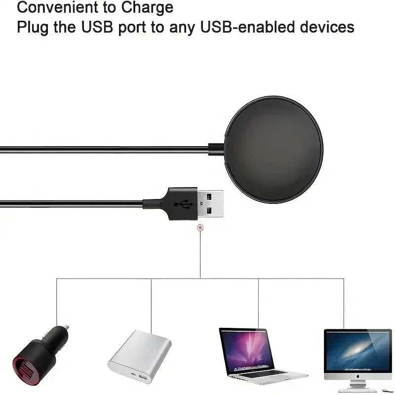 SPENIX Charger Smartwatch Magnetic Wireless Pengisian Cepat, Perlindungan Ganda, Koneksi USB Universal