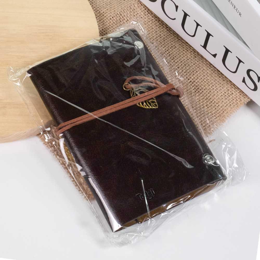 Toddi PHANTACI Buku Catatan Binder Kulit Retro Leaf Kertas A7 Solusi Praktis untuk Catatan Harian, Tampil Elegan dan Premium