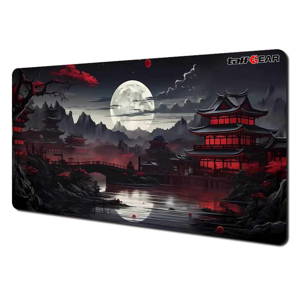 TaffGEAR Mouse Pad Gaming Moon Night Red Pavilion Area Kerja Luas, Stabil, dan Nyaman