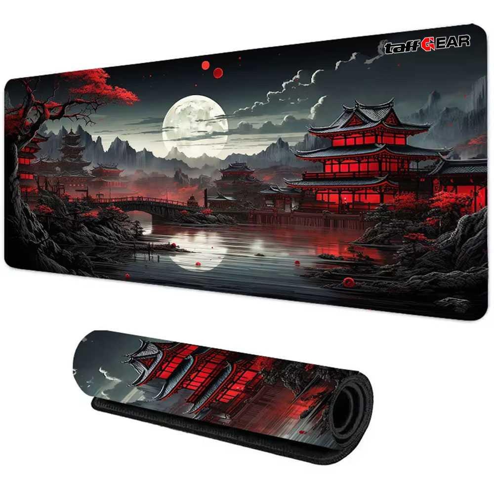 TaffGEAR Mouse Pad Gaming Moon Night Red Pavilion Area Kerja Luas, Stabil, dan Nyaman