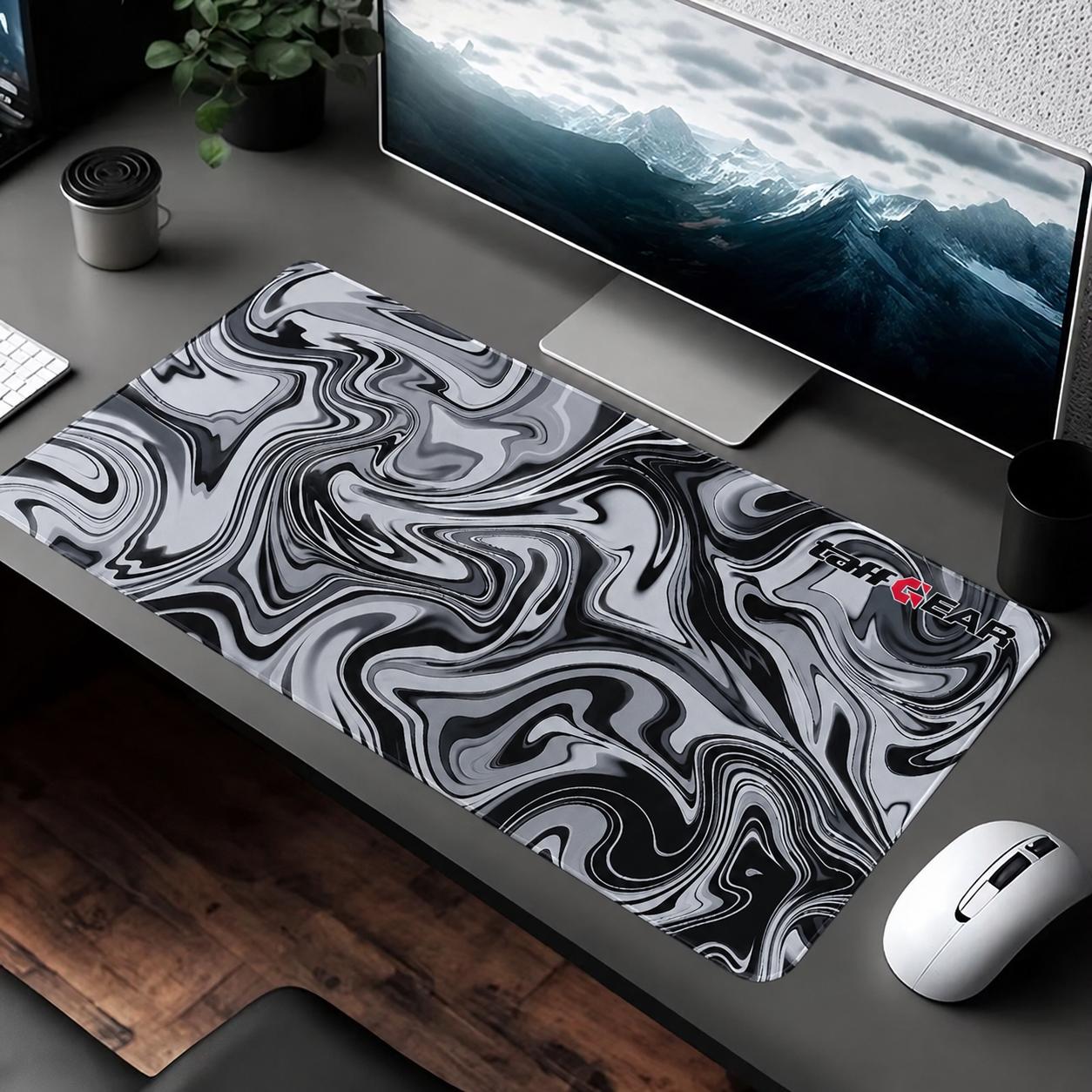 TaffGEAR Mouse Pad Gaming Fluid Marble Pattern Area Kerja Luas, Stabil, dan Nyaman, Desain Modern