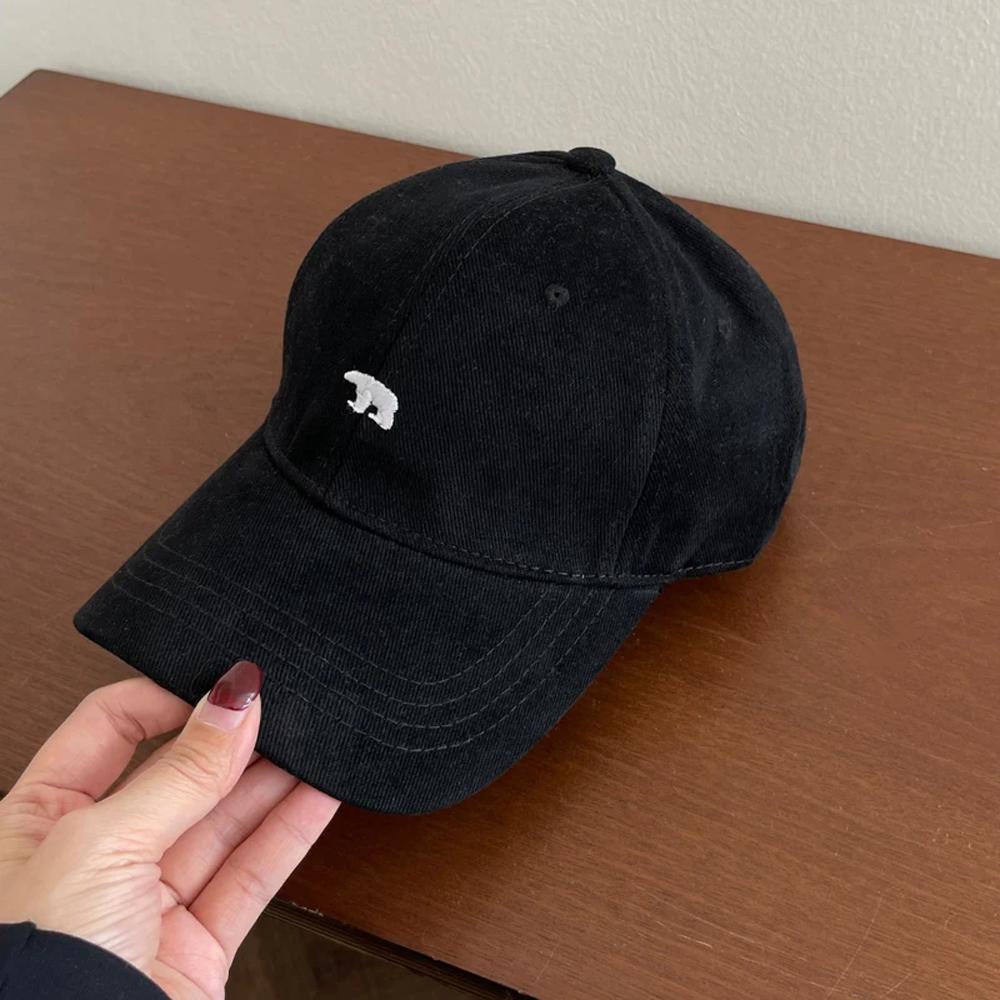 Bearlu Topi Baseball Cap Bordir Polar Bear Upgrade Gaya dengan Perlindungan Matahari dan Tampilan Trendi