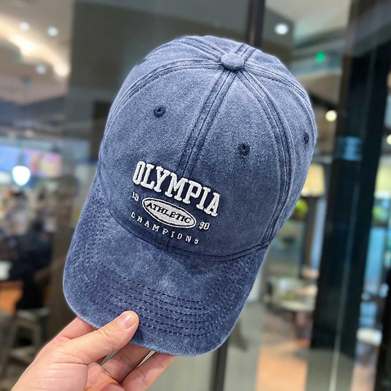 MUJE Topi Baseball Cap Bordir Olympia Athletic Champion Perlindungan Matahari dan Tampil Keren, Casual