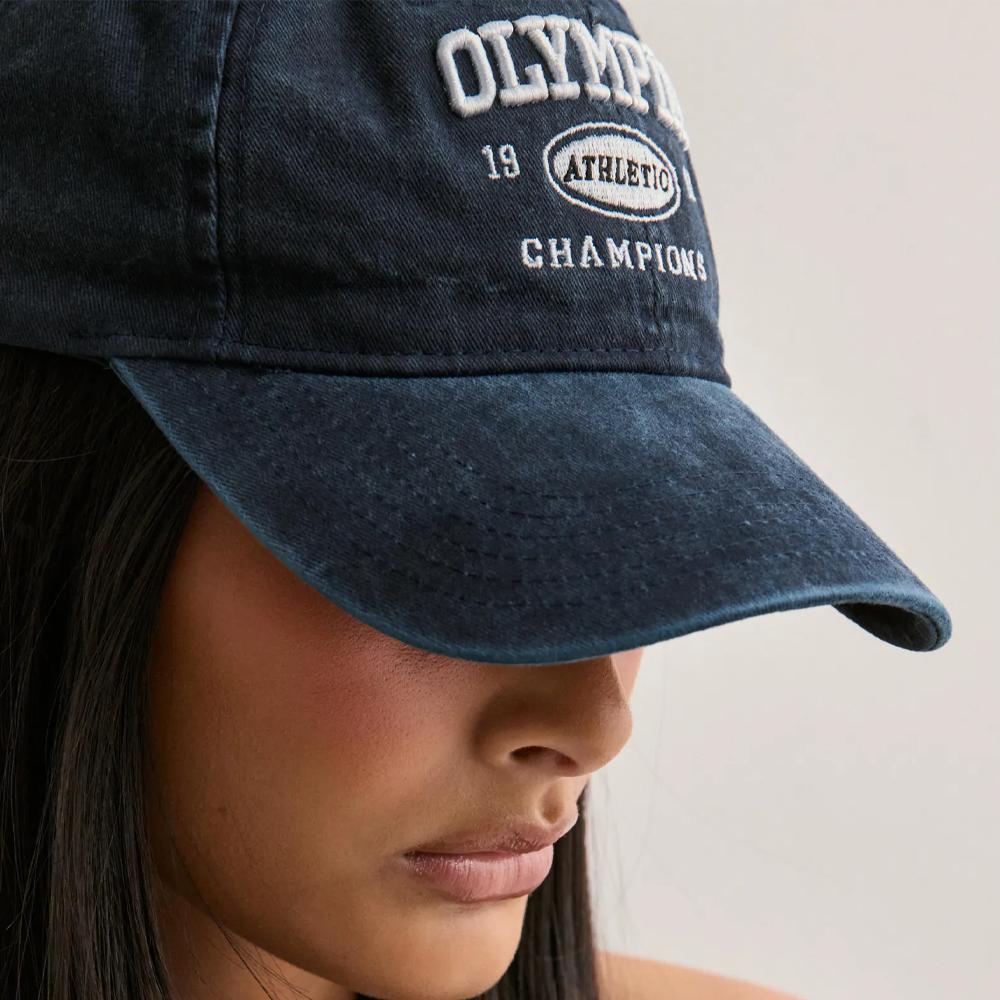 MUJE Topi Baseball Cap Bordir Olympia Athletic Champion Perlindungan Matahari dan Tampil Keren, Casual