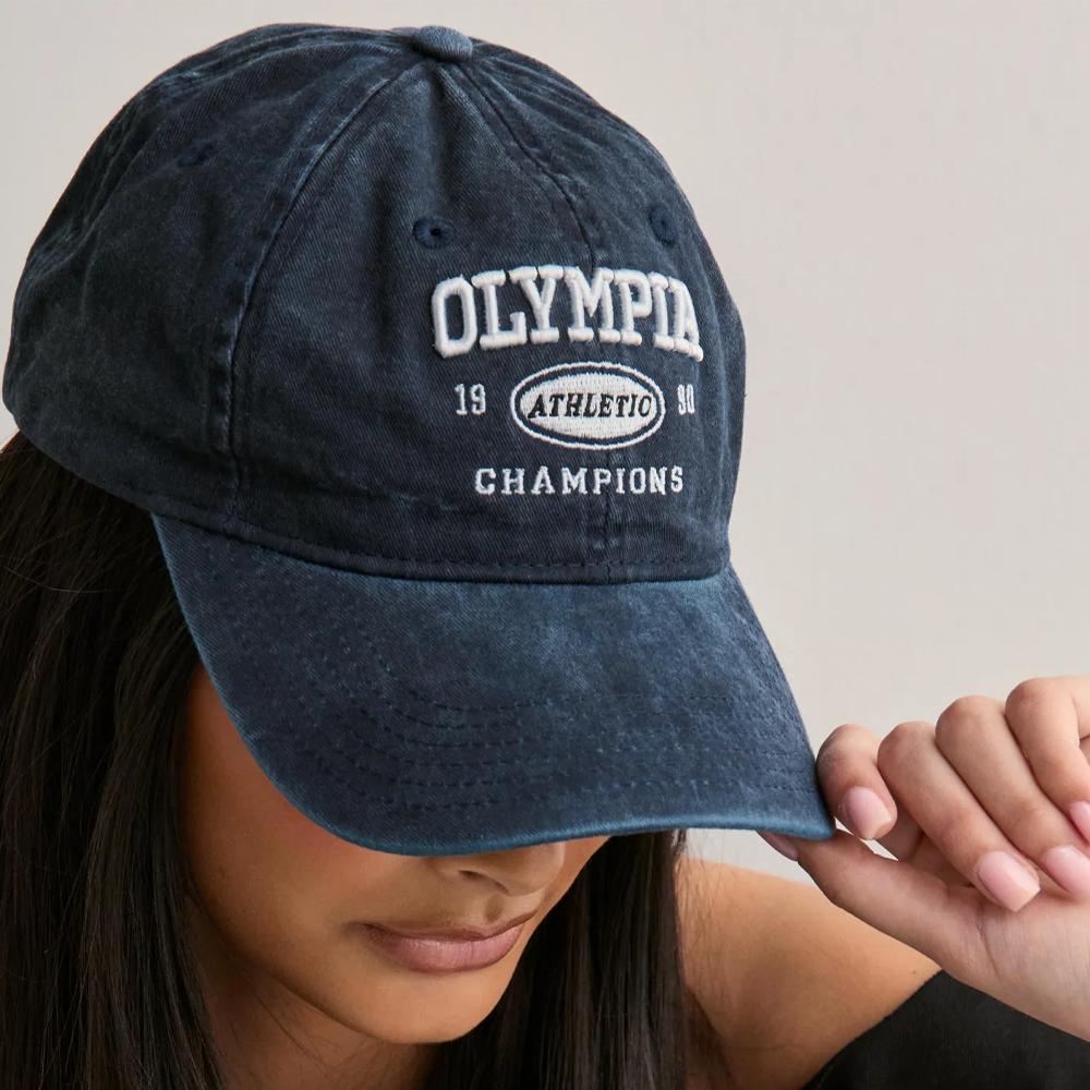 MUJE Topi Baseball Cap Bordir Olympia Athletic Champion Perlindungan Matahari dan Tampil Keren, Casual