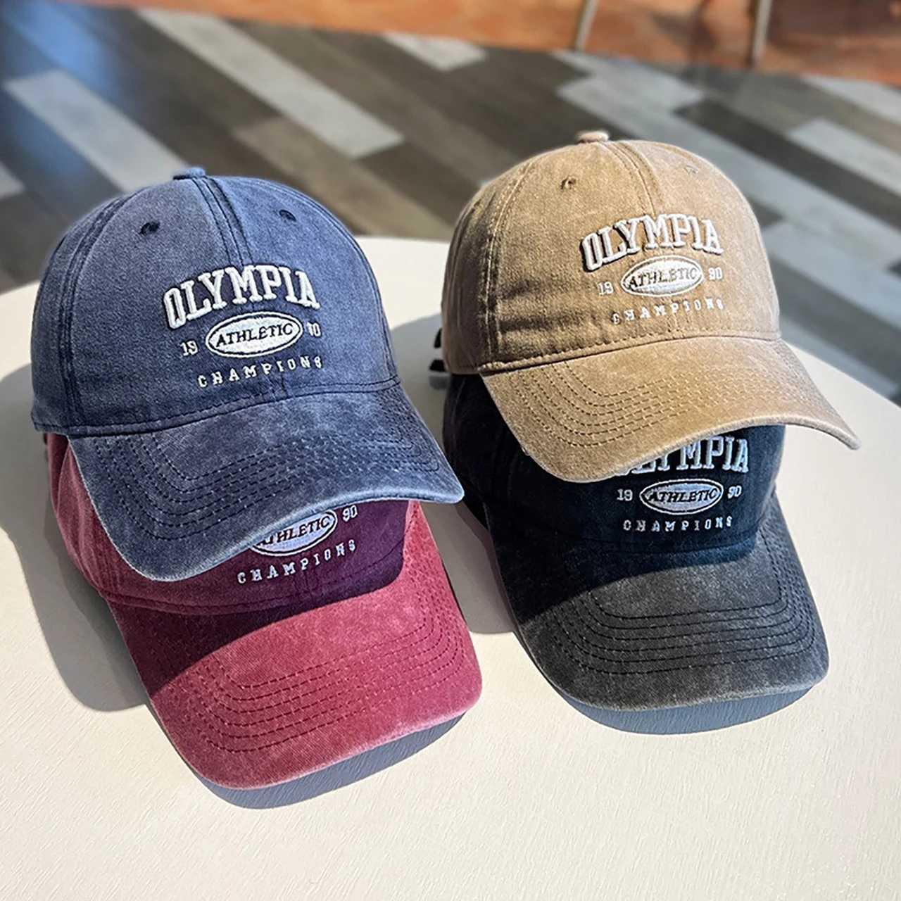 MUJE Topi Baseball Cap Bordir Olympia Athletic Champion Perlindungan Matahari dan Tampil Keren, Casual