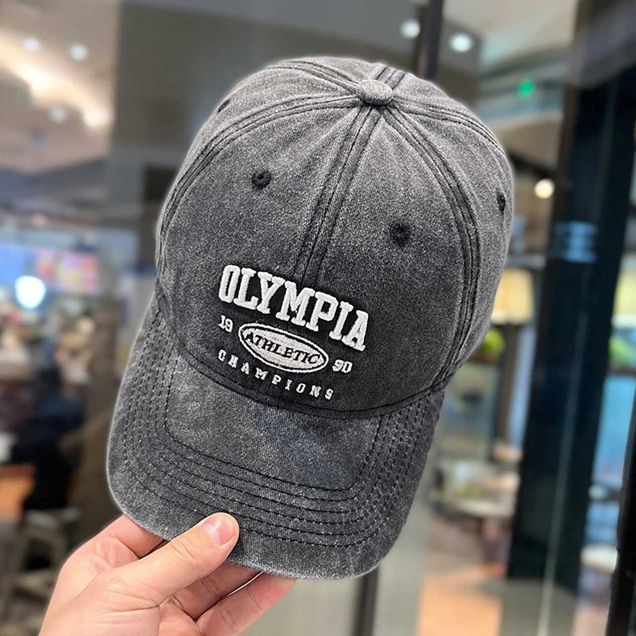 MUJE Topi Baseball Cap Bordir Olympia Athletic Champion Perlindungan Matahari dan Tampil Keren, Casual