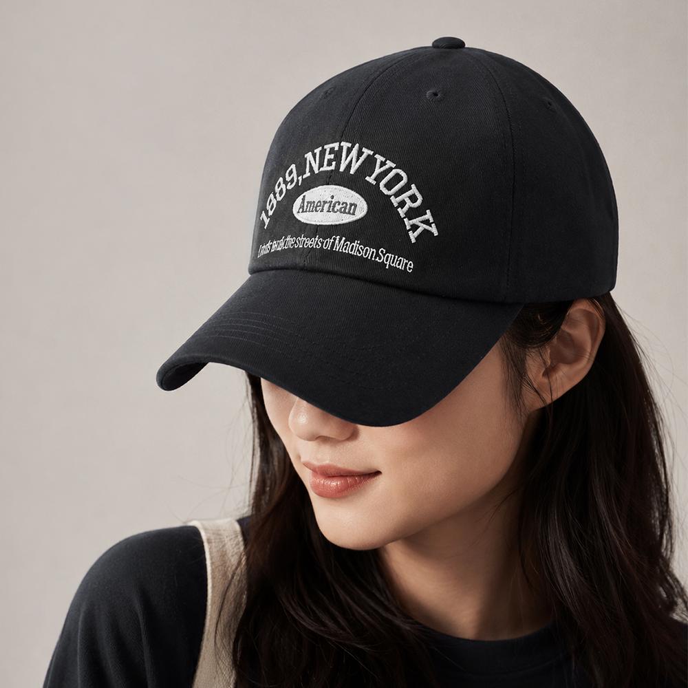 MUJE Topi Baseball Cap Bordir Adjustable 1989 New York Gaya Kasual untuk Aktivitas Sehari-hari, Traveling, dan Outdoor