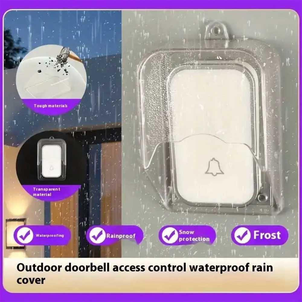 EMILEE Rain Cover Bel Pintu Wireless Perlindungan Waterproof, Instalasi Mudah