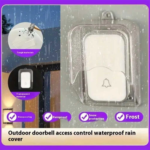 EMILEE Rain Cover Bel Pintu Wireless Perlindungan Waterproof, Instalasi Mudah