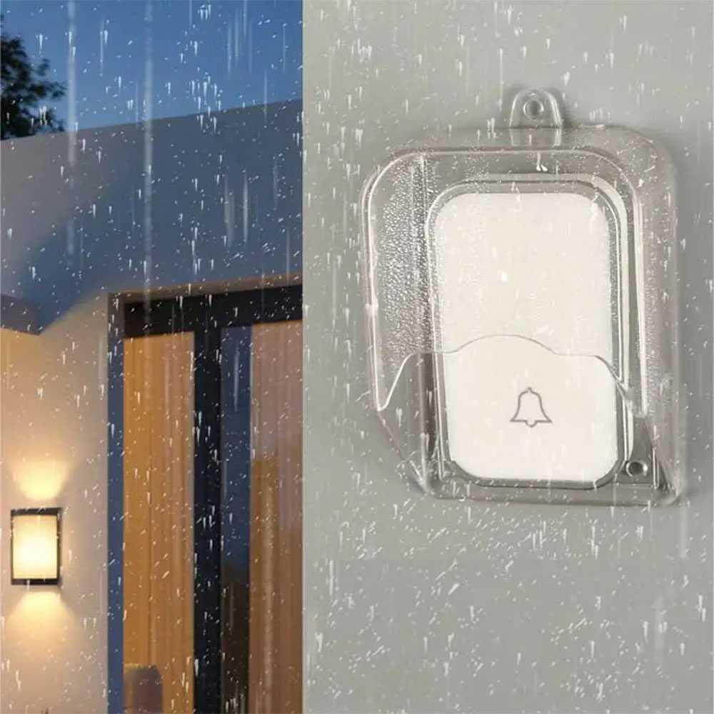 EMILEE Rain Cover Bel Pintu Wireless Perlindungan Waterproof, Instalasi Mudah