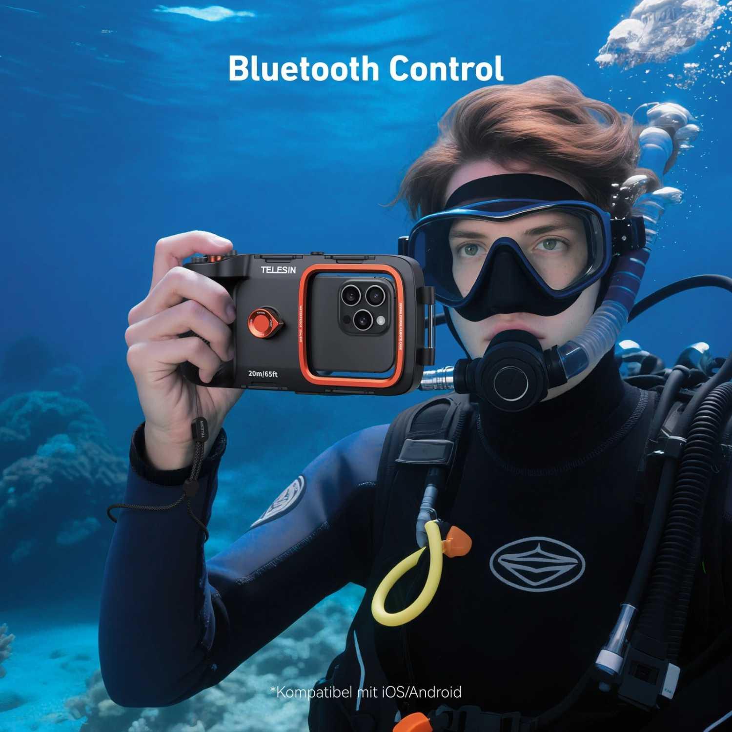 TELESIN Smartphone Diving Case Grip Bluetooth IP68 Abadikan Momen Bawah Air dengan Lebih Mudah
