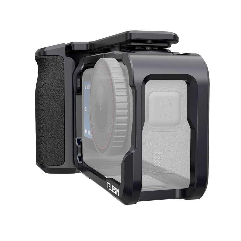 TELESIN Handle Grip Action Camera DJI Osmo Action 6 Stabilitas Maksimal dan Genggaman Ergonomis, Cocok untuk Street Photography dan Vlogging Harian