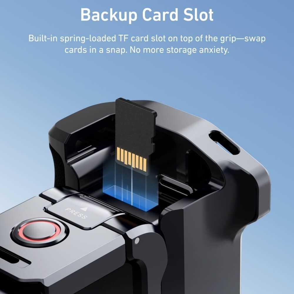 TELESIN Handle Grip Action Camera DJI Osmo Action 6 Stabilitas Maksimal dan Genggaman Ergonomis, Cocok untuk Street Photography dan Vlogging Harian