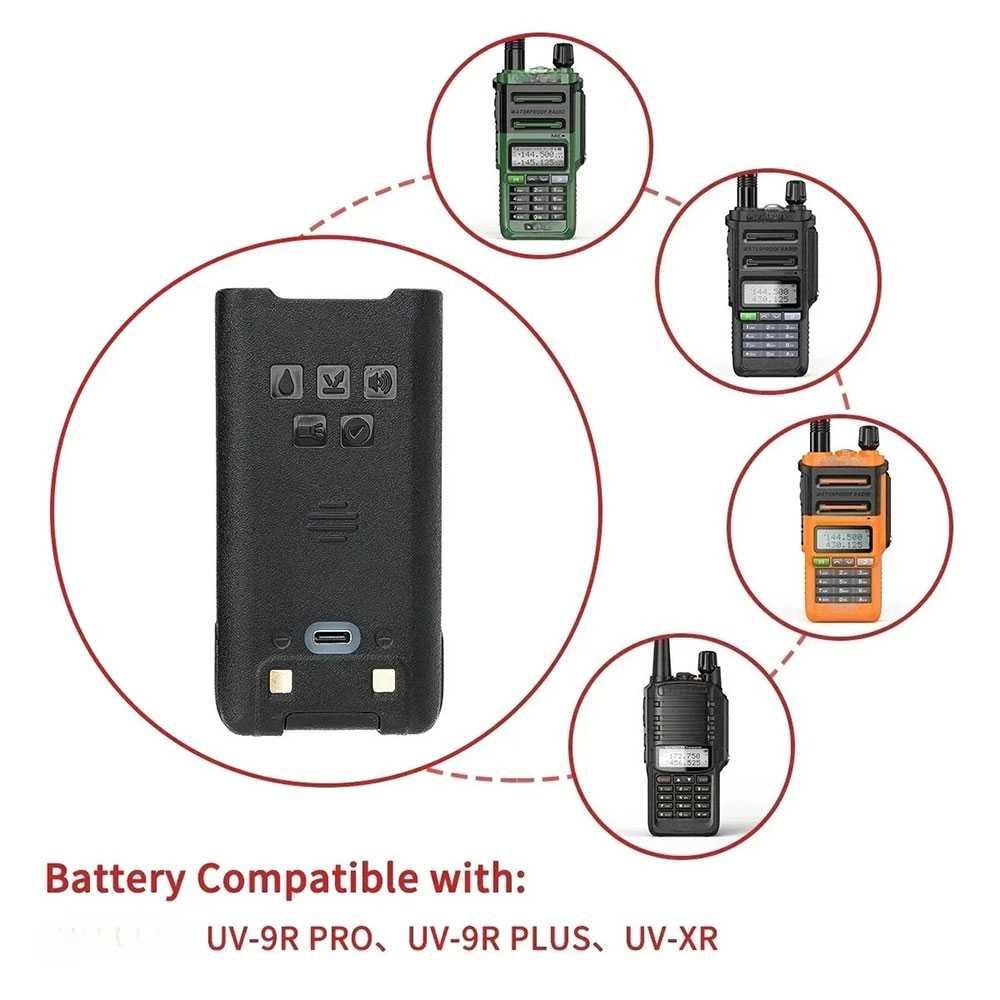 Baofeng Baterai Walkie Talkie for UV-9R Plus UV-9R Pro BL-9, Long-Lasting Power Solution