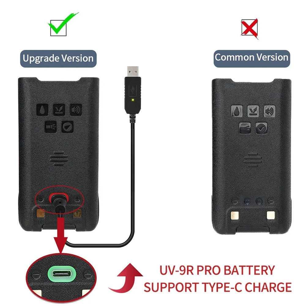Baofeng Baterai Walkie Talkie for UV-9R Plus UV-9R Pro BL-9, Long-Lasting Power Solution