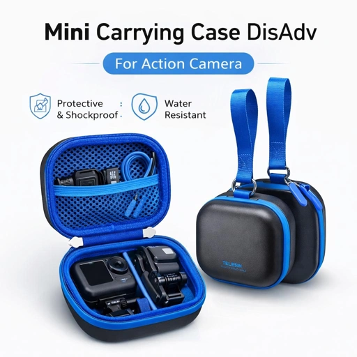 TELESIN Tas Kamera Aksi Mini DJI OSMO 360 Waterproof Shockproof EVA Perlindungan Maksimal, Mobilitas Tinggi