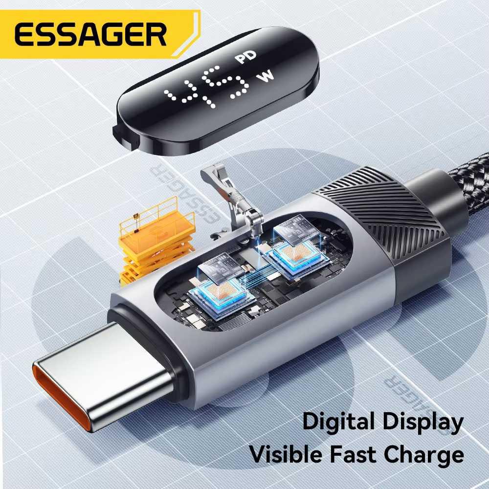 ESSAGER Car Charger Mobil 108W 3in1 Fast Charging Efisiensi Pengisian Maksimal, Desain Premium