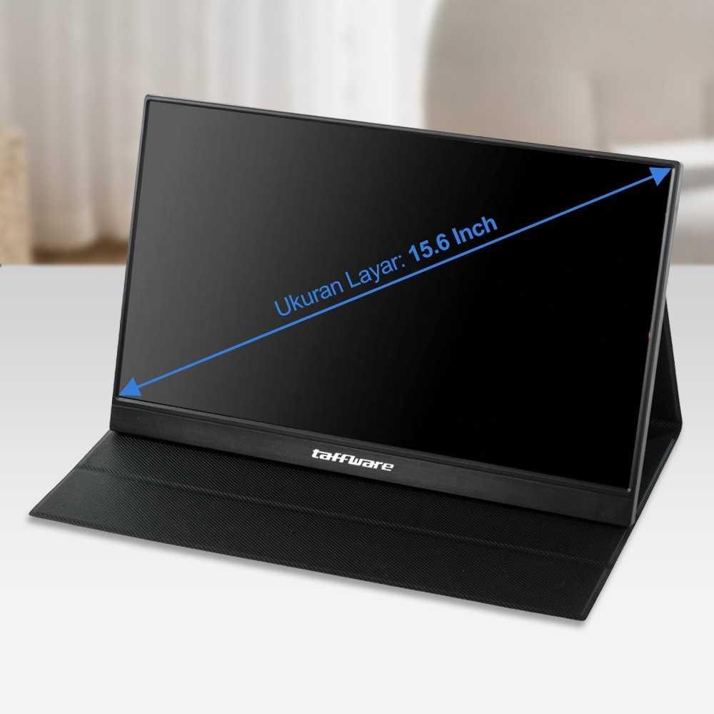 Taffware Portable Monitor Touchscreen 15.6 Inch LG IPS FHD Layar Lebih Besar, Kualitas Gambar Terbaik