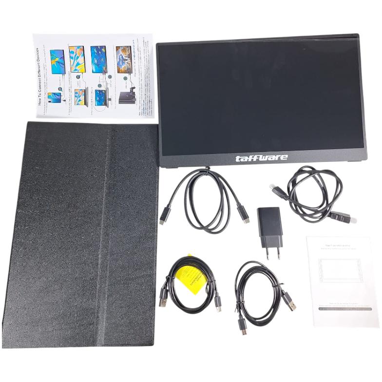 Taffware Portable Monitor Touchscreen 15.6 Inch LG IPS FHD Layar Lebih Besar, Kualitas Gambar Terbaik