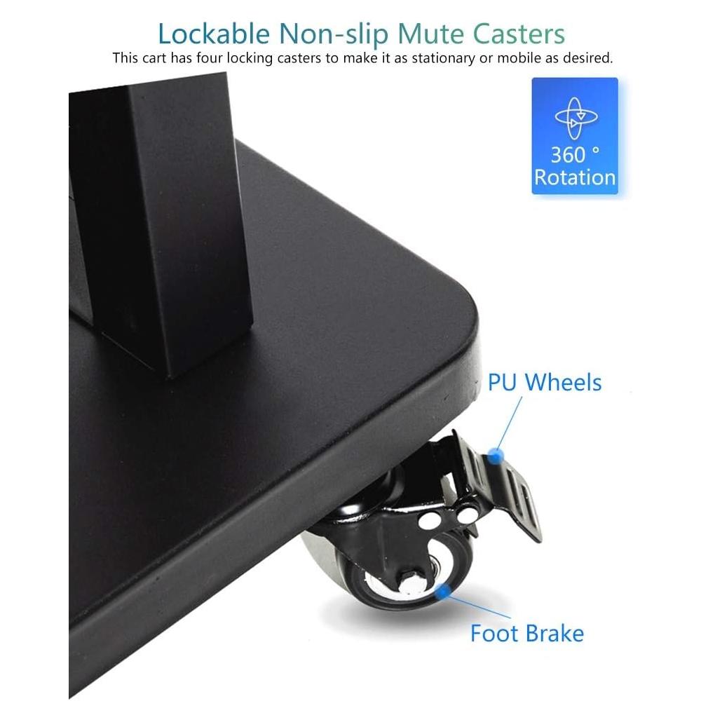 Taffware Bracket TV Floor Stand Wheel VESA 100x100 40-85 Inch Fleksibel Mobilitas & Posisi Optimal, Desain Kokoh