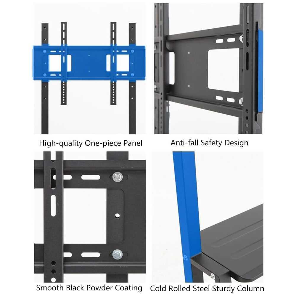 Taffware Bracket TV Floor Stand Wheel VESA 100x100 40-85 Inch Fleksibel Mobilitas & Posisi Optimal, Desain Kokoh