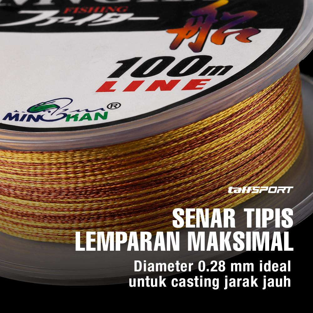 TaffSPORT MINGHAN Senar Pancing PE Braided Line Kuat dan Tahan Lama, Cocok untuk Segala Medan