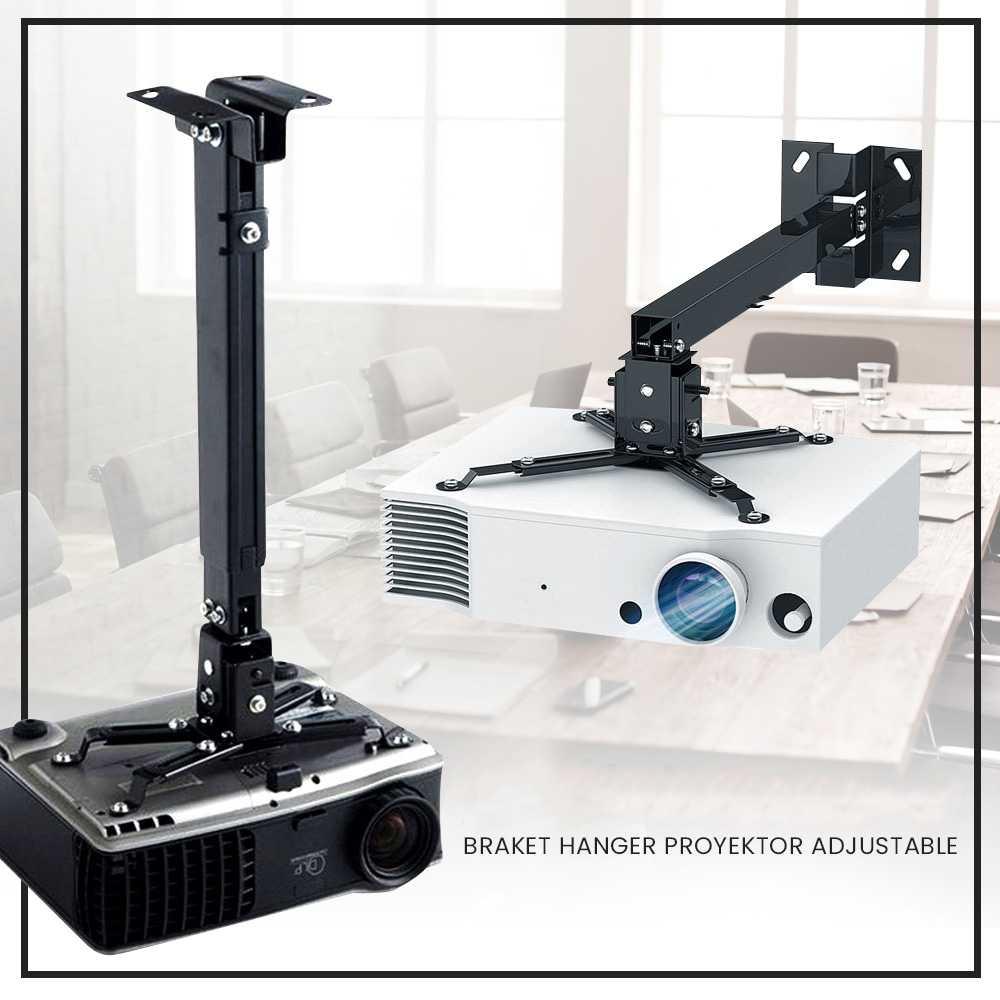 Taffware Braket Hanger Proyektor Adjustable Universal Stabil dan Profesional, Desain Gantung Metal Kokoh