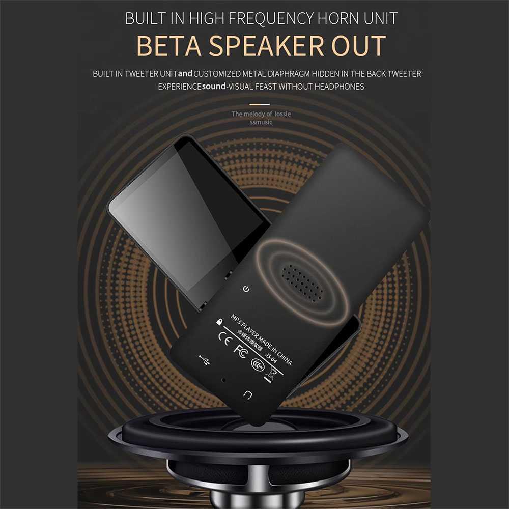 Qiilu MP3 Digital Audio Player 1.8 Inch Bluetooth 5.0 Suara HiFi, Desain Compact