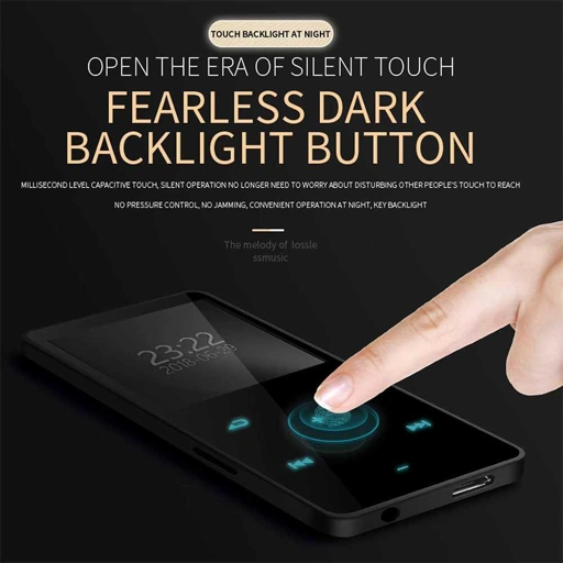 Qiilu MP3 Digital Audio Player 1.8 Inch Bluetooth 5.0 Suara HiFi, Desain Compact