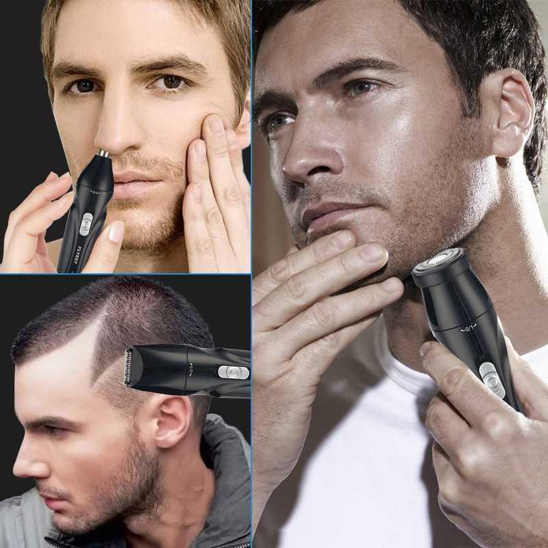 Taffware Alat Cukur Elektrik 3in1 Jenggot Rambut Bulu Hidung - AG-818, Cukur Tanpa Luka - Praktis dan Portabel