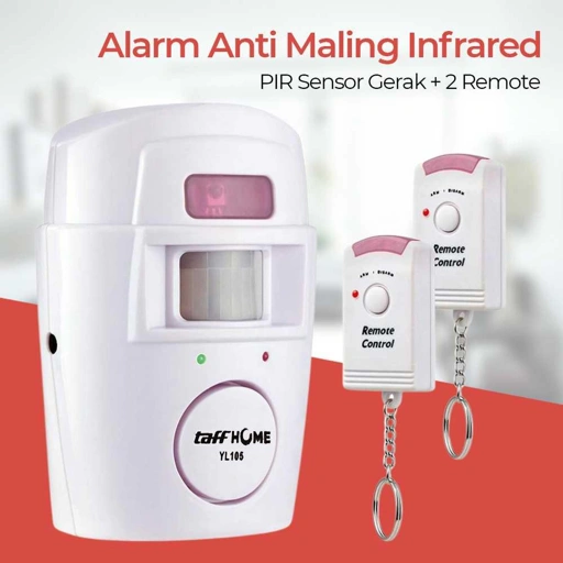 TaffHOME Alarm Anti Maling Sensor Gerak Infrared PIR 105dB Proteksi Rumah, Nyaman & Aman