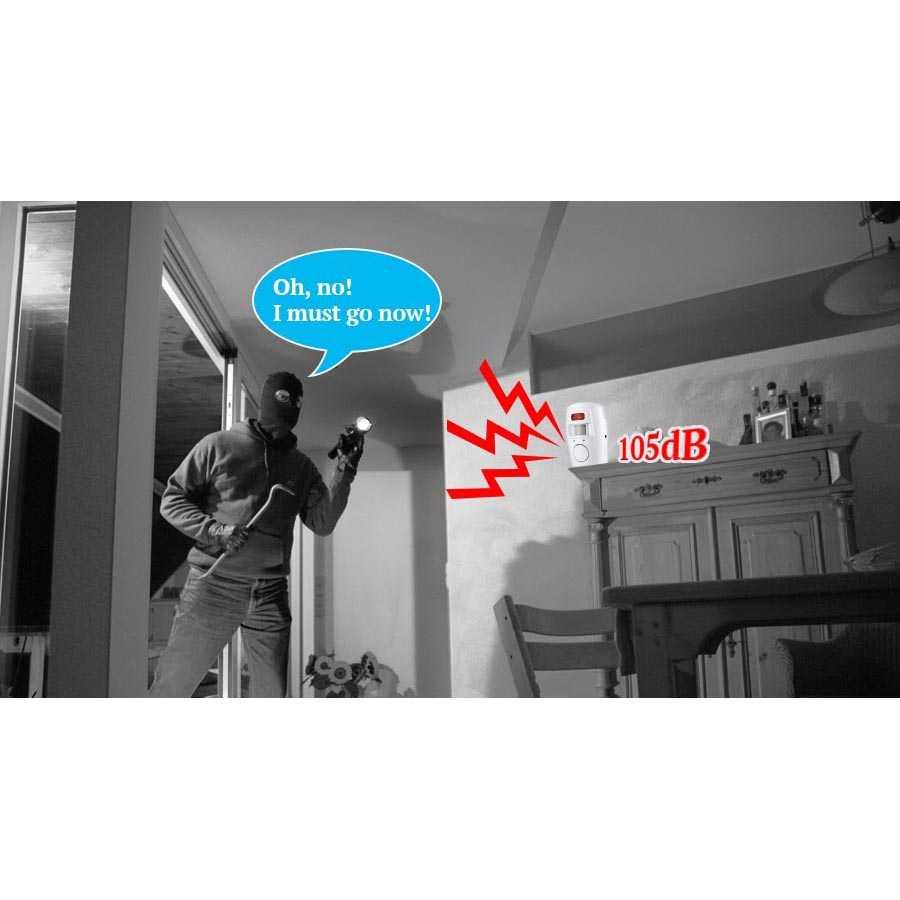 TaffHOME Alarm Anti Maling Sensor Gerak Infrared PIR 105dB Proteksi Rumah, Nyaman & Aman