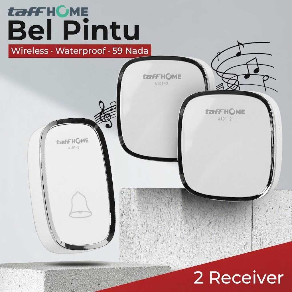 TaffHOME Bel Pintu Wireless Doorbells 59 Nada Praktis & Stylish, Instalasi Mudah