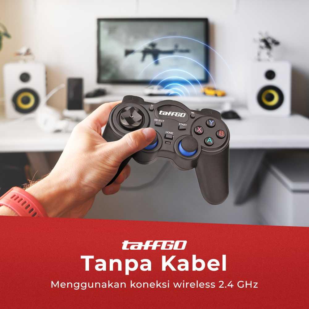 TaffGO Wireless Gamepad Joystick Desain Ergonomis, Koneksi Stabil